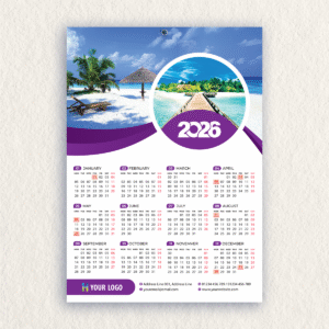 Personalised A3 Single Page Wall Calendar, 12 Months